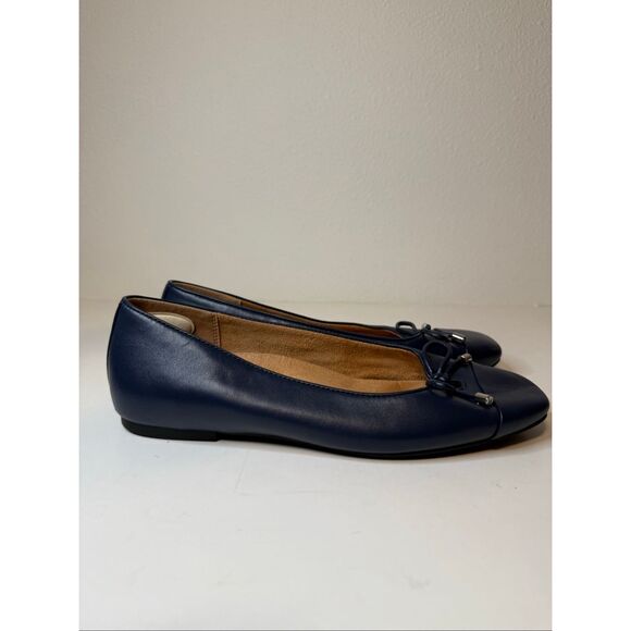 Vionic Klara Navy Square Toe Flats Soze 9 - Picture 8 of 10